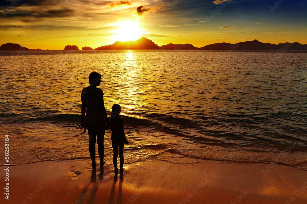 Canvas Prints Tropical beach at sunset