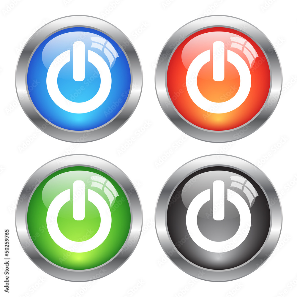 Poster vector power buttons