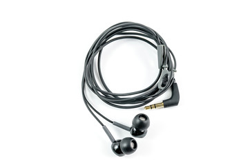 black earphones