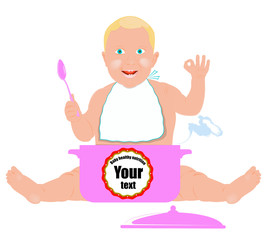 Healthy nutrition food for baby.Vector