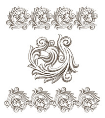 Baroque elements drawn by hand