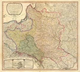 Obraz premium Poland old map