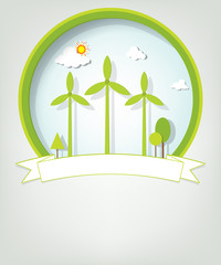 emblem with green windmills