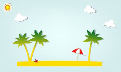 Obraz premium parasol under palm trees