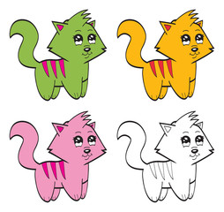 Cute cartoon cats