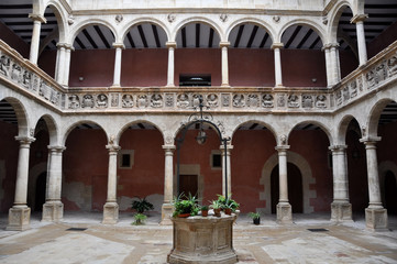 Fototapeta na wymiar Courtyard w kolegiach Royal, Tortosa (Hiszpania)