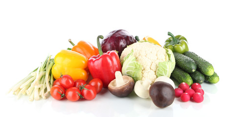 Fresh vegetables isolated on white