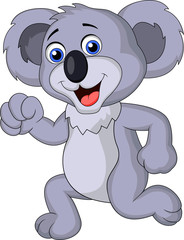 Fototapeta premium Cute koala cartoon running