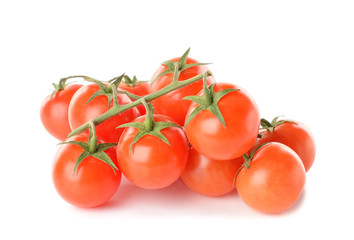 Cherry tomatoes on white background