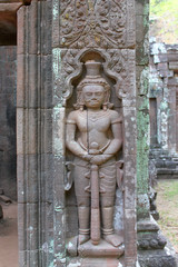 Fototapeta na wymiar Rze¼by klasycznej konstrukcji Lao PDR na Vat Phou