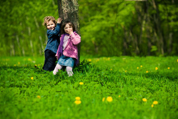 boy and girl in park