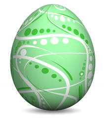 Osterei grün mit Linien und Punkten