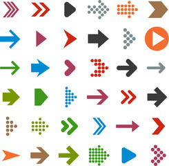 Flat arrow icons.