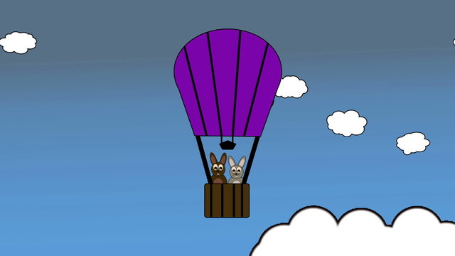 Osterhasen im Hei&szlig;luftballon