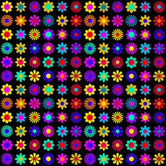 Fototapeta na wymiar Vibrant flowers pattern