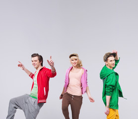 Obraz premium Hip-Hop style of small group of friends