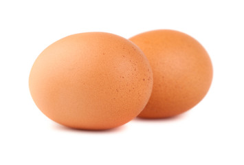 two brown chicken eggs