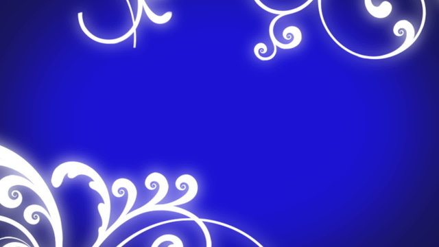 Fond bleu anim&eacute;. Motif fleur