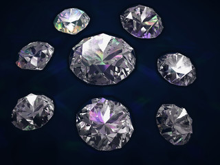 Diamonds on dark blue background, successful trade symbol