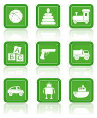 Baby toys. Vector icons.