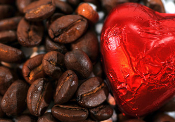 Kaffeebohnen mit Herz