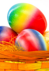 Easter eggs in the basket.