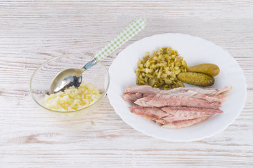  mackerel fillet with salad ingredients