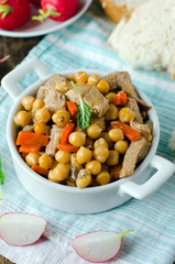 Chickpeas with meat and vegetables