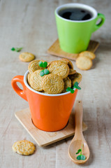 Crackers with a Cup of coffee