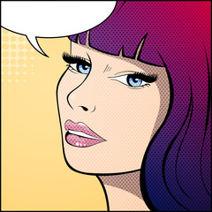 Vector Illustration of an Abstract Pop Art Woman