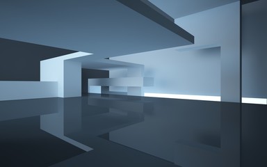 abstract interior with black walls and floors