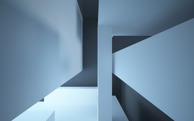 abstract interior with black walls and floors