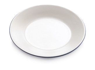 Empty plate on a white background