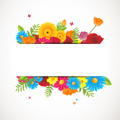 Vector Illustration of a Colorful Floral Background