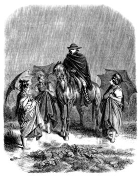 Peasants : under the Rain - 19th century