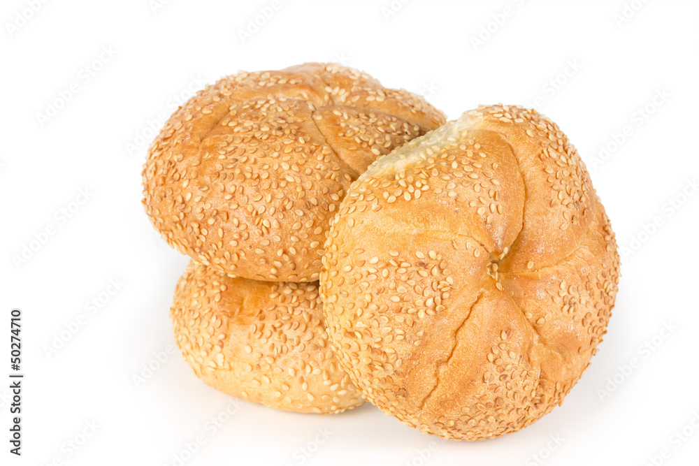 Wall mural Bun with sesame seeds