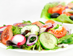 Plate with salad