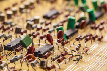 Vintage  populated printed circuit board