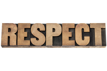 respect word in wood type
