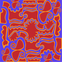 three colors mola pattern