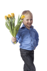 boy with flower