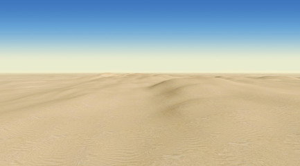 desert on a background of blue sky