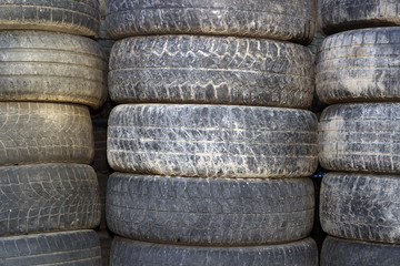 bunch of used tires