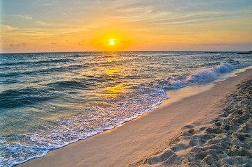 sunset above the sea