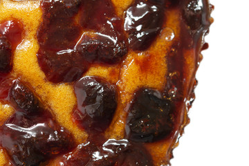 cake with jam in the background