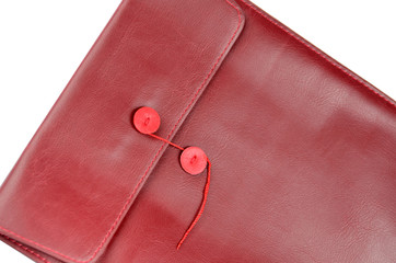 red leather envelope