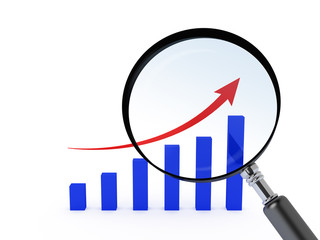 Magnifying Glass and Bar Chart