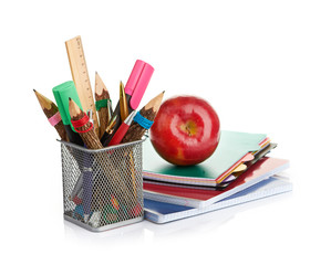 pencil box with school equipment