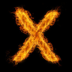 Flaming Letter X
