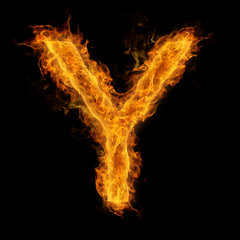 Flaming Letter Y